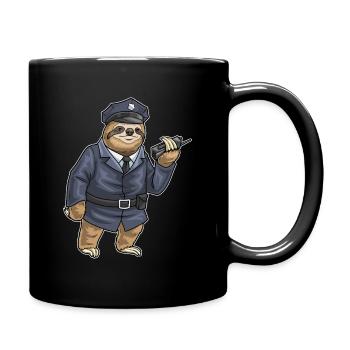 paresseux policier micro police - Mug uni - noir - Droite
