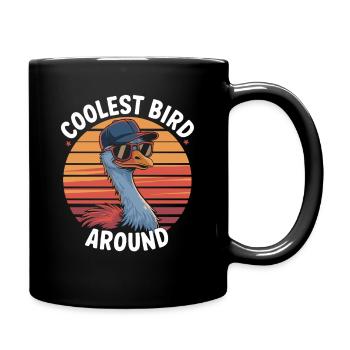 oiseau le plus cool autour du bouquet avec des lunettes de soleil rétro - Mug uni - noir - Droite