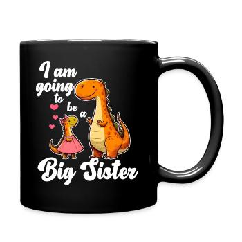 Become a Big Sister Dino - Full Colour Mug - black - Right