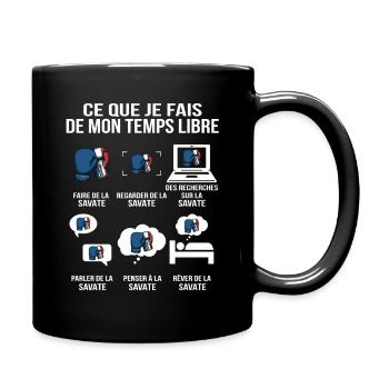 What I do in my free time French boxing - Full Colour Mug - black - Right