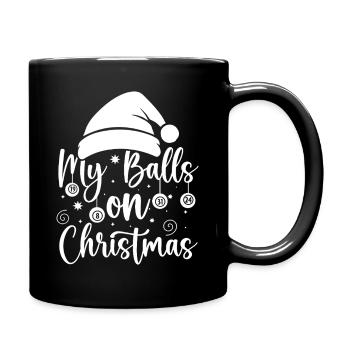Bingo Player My Balls On Christmas Bingo - Full Colour Mug - black - Right