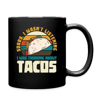 Später Taco Gedankengang Retro Design - Tasse einfarbig - Schwarz - Rechts