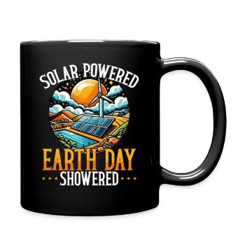 Solar Powered Earth Day Showered - Full Colour Mug - black - Right