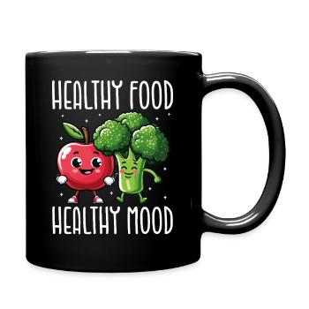 Gesundes Essen Gesunde Stimmung Süßes Fruchtgemüse - Tasse einfarbig - Schwarz - Rechts