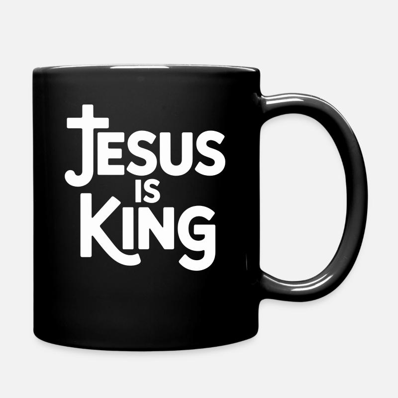 Jesus Is King Christlich Kreuz Glaube - Tasse einfarbig - Schwarz