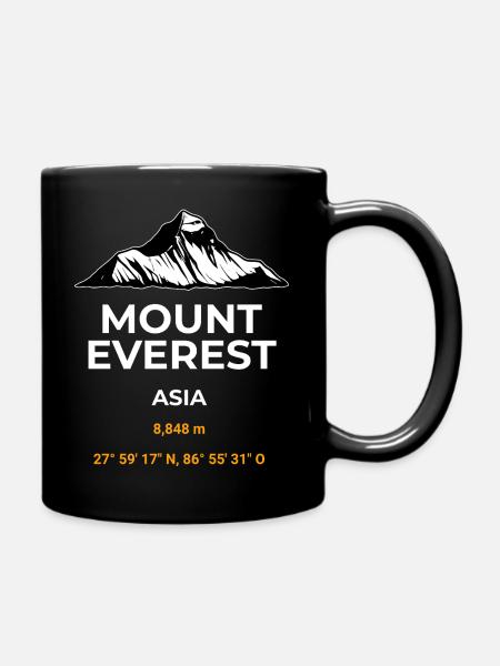 Mount Everest Hoodie T-Shirt Outdoor merch - Tasse einfarbig - Schwarz