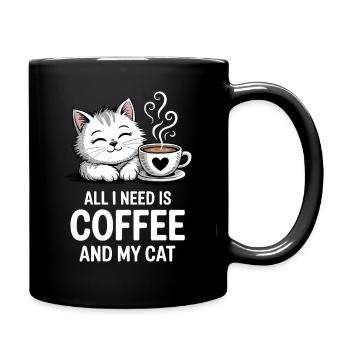 Tout ce dont j’ai besoin, c’est de café et de chat - Mug uni - noir - Droite