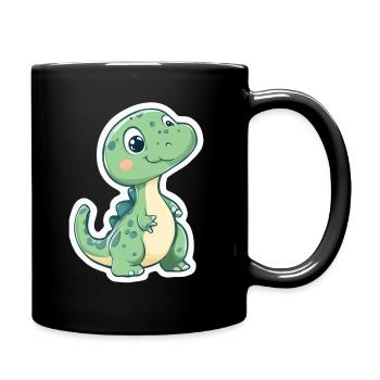 Dinosaurier - Tasse einfarbig - Schwarz - Rechts