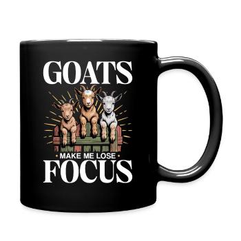 Drôle d’animal de la ferme chèvre - Mug uni - noir - Droite