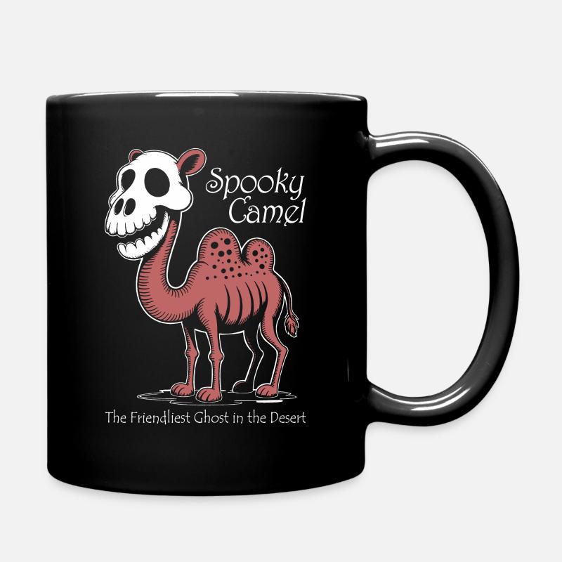 Spooky Camel Ghost in Desert - Full Colour Mug - black