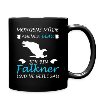 Falknerei Falkner Falknerin Beizjagd Greifvogel - Tasse einfarbig - Schwarz - Rechts