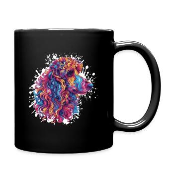 Colored Poodle Head Artwork - Full Colour Mug - black - Right
