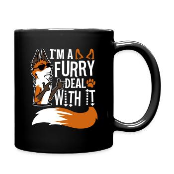 I'm A Furry Deal With It - Tasse einfarbig - Schwarz - Rechts