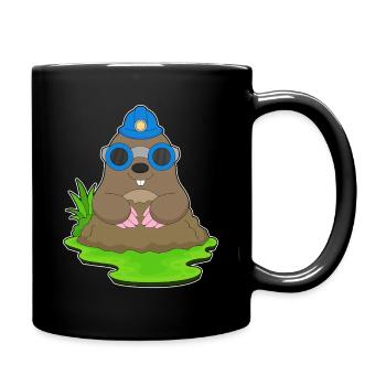 Mole Miner Mining Helmet Mining - Full Colour Mug - black - Right