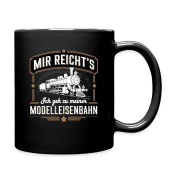 Mir Reicht's Ich Geh Zu Meiner Modelleisenbahn - Tasse einfarbig - Schwarz - Rechts