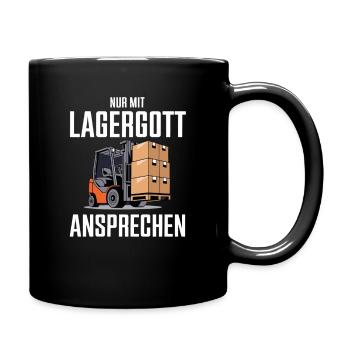  Nur Mit Lagergott Ansprechen Gabelstapler Fahrer - Tasse einfarbig - Schwarz - Rechts