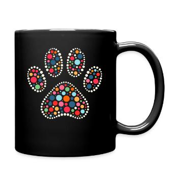 Spotty t shirt Dot Mosaic Pawprint - Full Colour Mug - black - Right