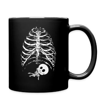 Skelett Baby Brustkorb Halloween Schwangerschaft - Tasse einfarbig - Schwarz - Rechts