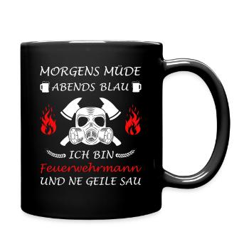 Firefighter Fire Brigade Comrade Ffw Funny - Full Colour Mug - black - Right