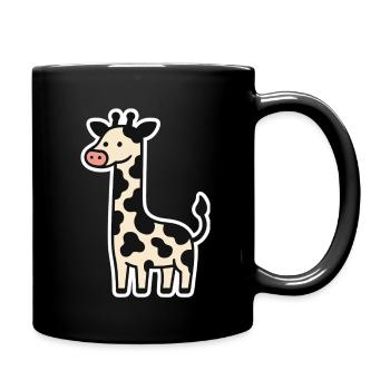 Funny Cow Giraffe Hybrid Cute Spotty Animal - Full Colour Mug - black - Right
