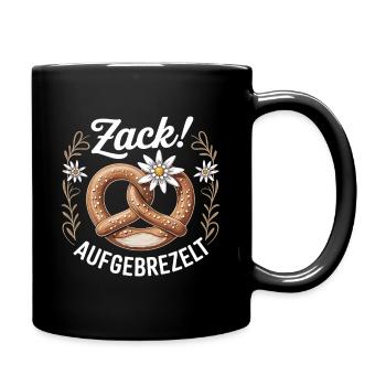 Zack Aufgebrezelt Fest im Oktober Design - Tasse einfarbig - Schwarz - Rechts