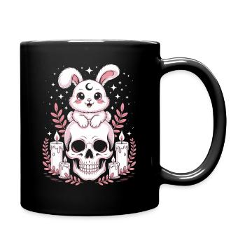 Kawaii Pastel Goth Hase - Tasse einfarbig - Schwarz - Rechts