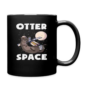 Loutre de mer dessin animé jeu de mots sur l’espace - Mug uni - noir - Droite