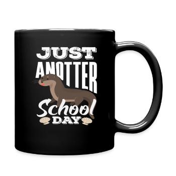 Seeotter Cartoon School Day - Tasse einfarbig - Schwarz - Rechts