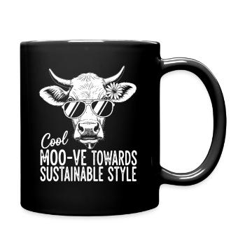 Moo-ve Towards Sustainable Style - Full Colour Mug - black - Right