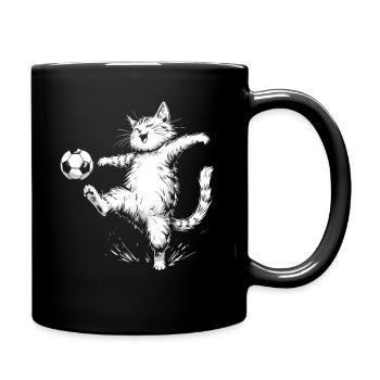 football, footballeur, joueur de football, chat - Mug uni - noir - Droite