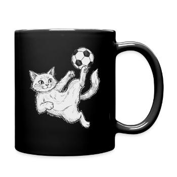 football, footballeur, joueur de football, chat - Mug uni - noir - Droite