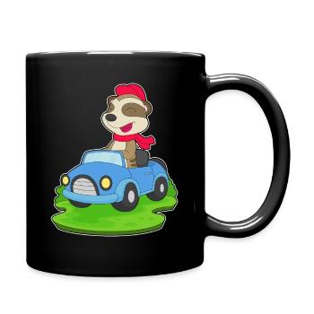 Erdmännchen Auto - Tasse einfarbig - Schwarz - Rechts