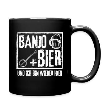 BANJO AND BEER AND I'M BACK HERE - Full Colour Mug - black - Right