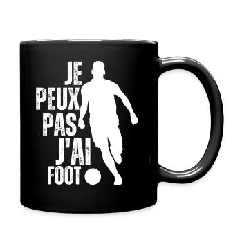 I can't I have football – Passion football - Full Colour Mug - black - Right