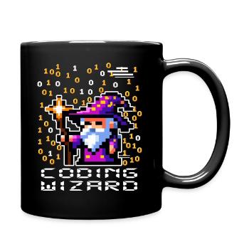 Zauberer-Pixel-Code - Tasse einfarbig - Schwarz - Rechts