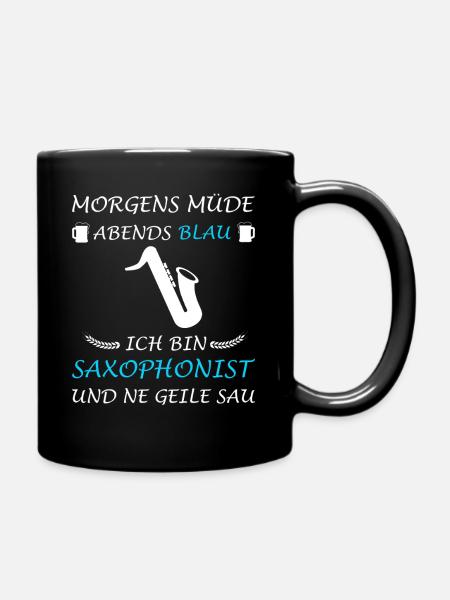 Saxophoniste Saxophone Musicien Joueur de jazz - Mug uni - noir