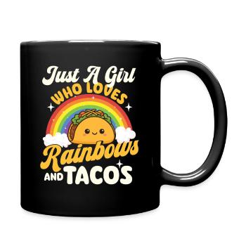 Juste une fille qui aime les arcs-en-ciel et les tacos - Mug uni - noir - Droite