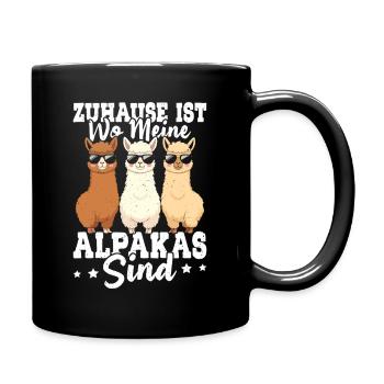Alpaga Fan LA MAISON EST LÀ OÙ SONT MES ALPAGAS - Mug uni - noir - Droite