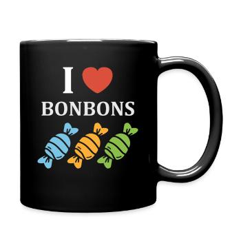 J aime Bonbons Pastel - Mug uni - noir - Droite