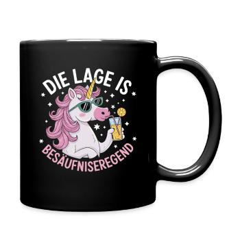 Unicorn Lage Besaufnisregend - Tasse einfarbig - Schwarz - Rechts