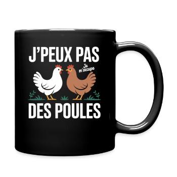 Ich kann mich nicht um den Humorzüchter der Hühner kümmern - Tasse einfarbig - Schwarz - Rechts