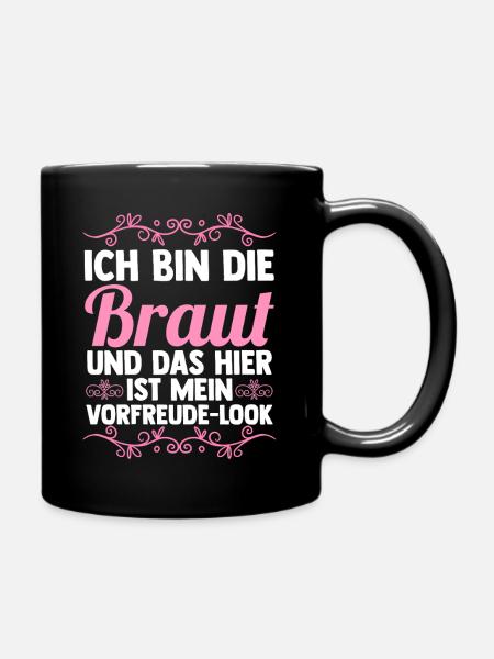 JGA Team Braut Junggesellinnenabschied - Tasse einfarbig - Schwarz
