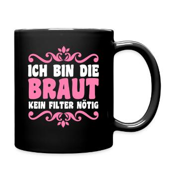 JGA Team Braut Junggesellinnenabschied - Tasse einfarbig - Schwarz - Rechts