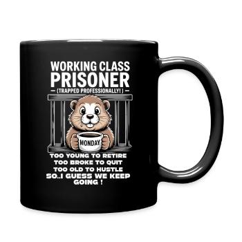 Monday Trapped Work Funny Work Outfit - Full Colour Mug - black - Right