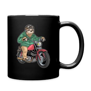 Moto paresseux - Mug uni - noir - Droite