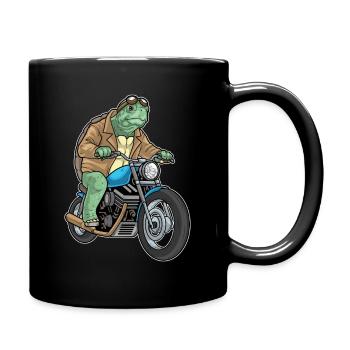 Turtle Motorcycle - Full Colour Mug - black - Right