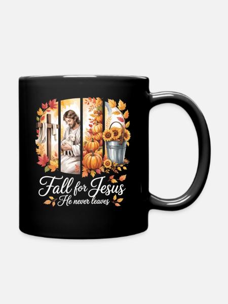 Chemise Jésus en automne look et message de foi - Mug uni - noir
