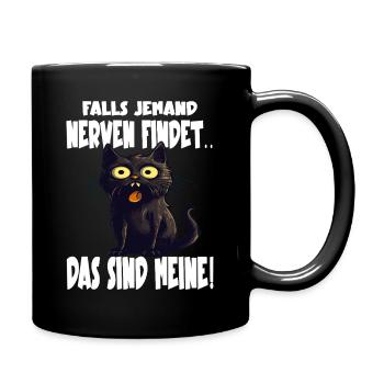 Funny Black Cat - Full Colour Mug - black - Right