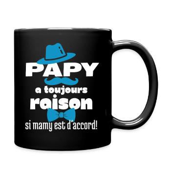 Grandpa, Grandpa is always right if Grandma agrees - Full Colour Mug - black - Right