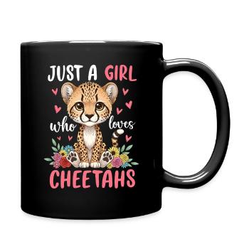 Just A Girl Cheetah Lover - Full Colour Mug - black - Right